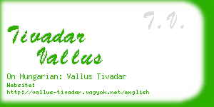 tivadar vallus business card